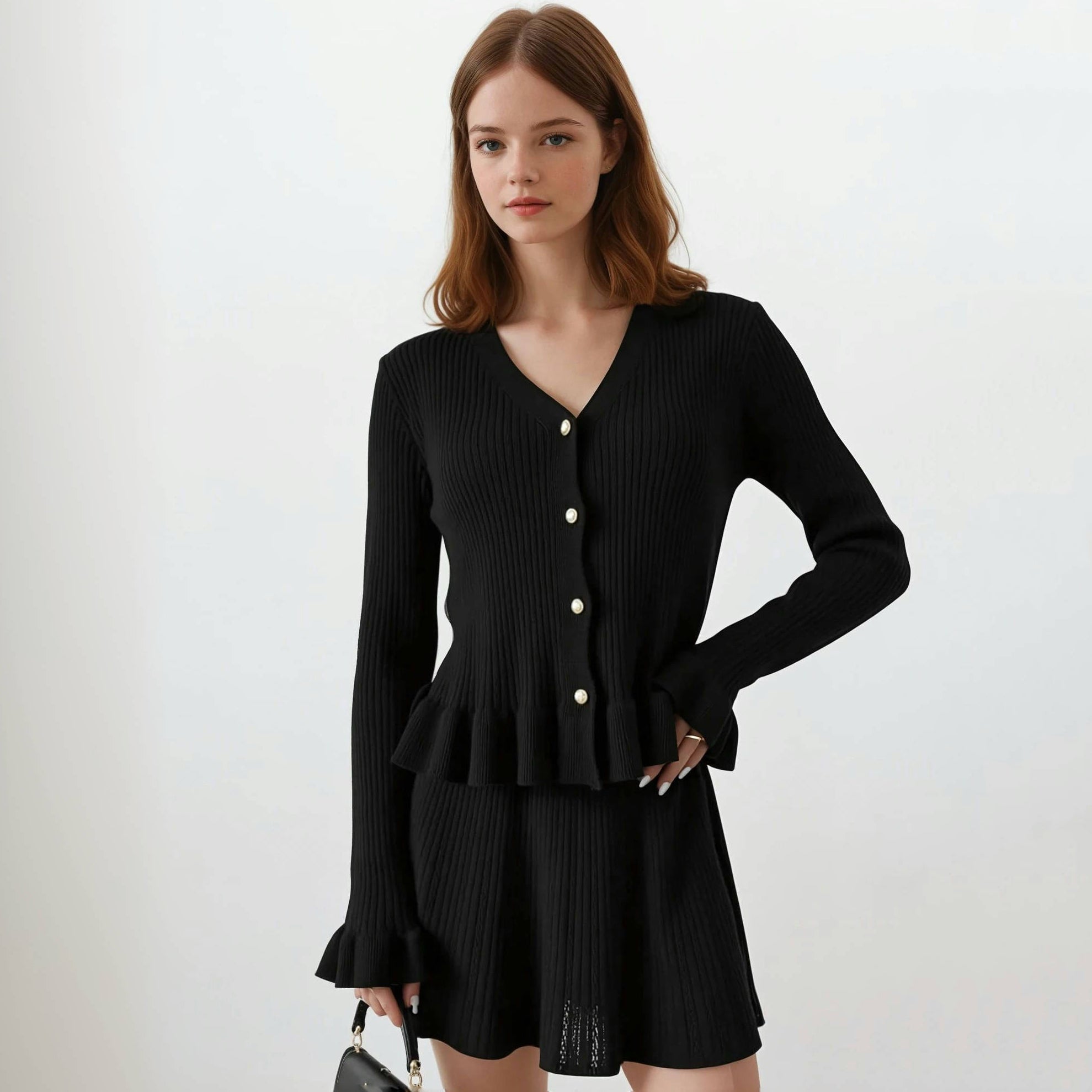 Esme Knit Ruffles Sweater with Skirt