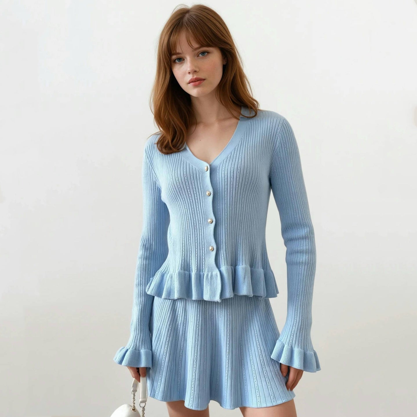 Esme Knit Ruffles Sweater with Skirt