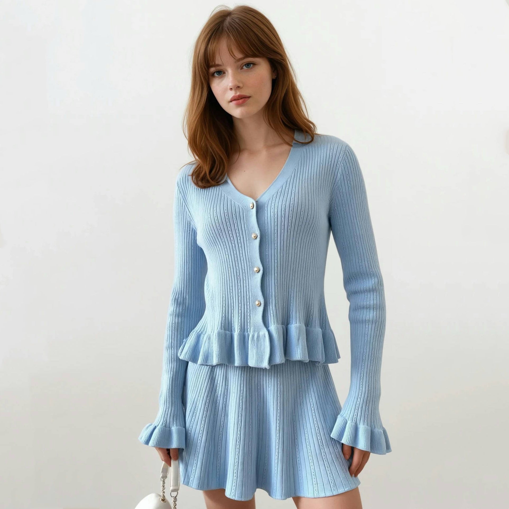 Esme Knit Ruffles Sweater with Skirt