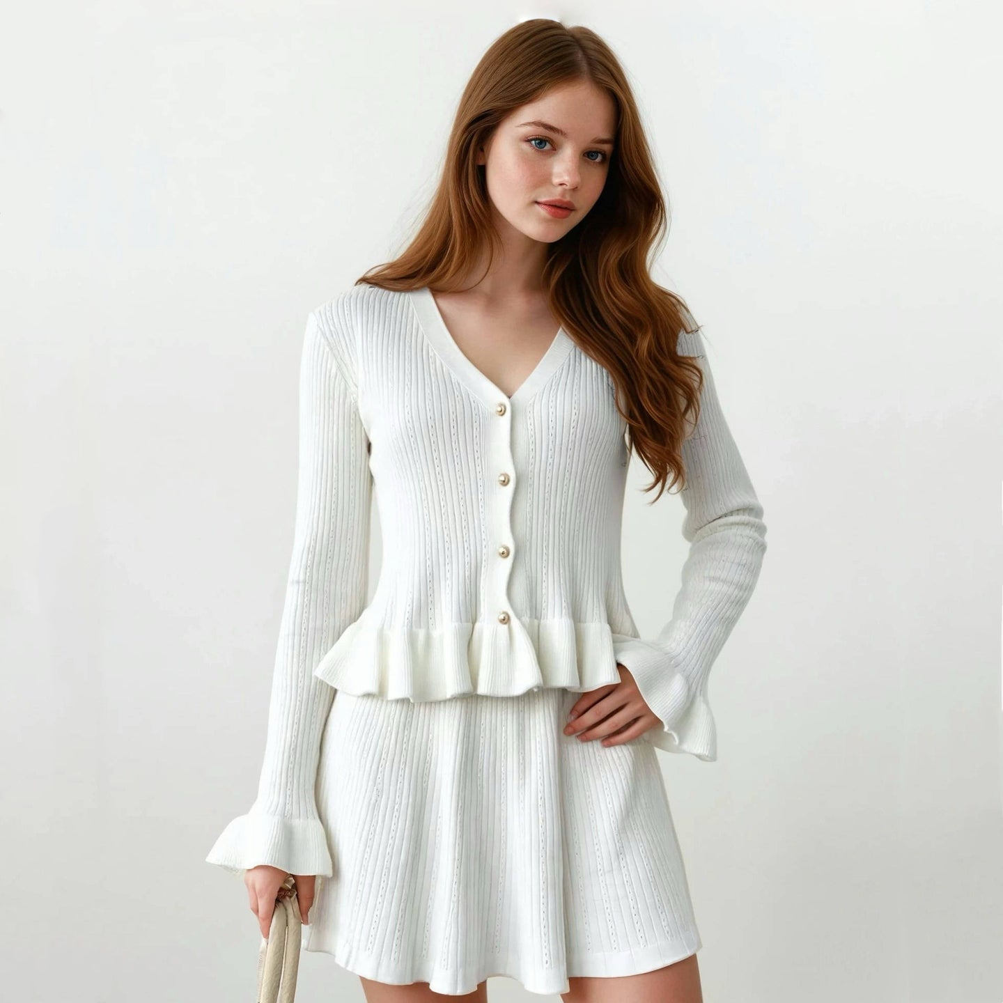 Esme Knit Ruffles Sweater with Skirt