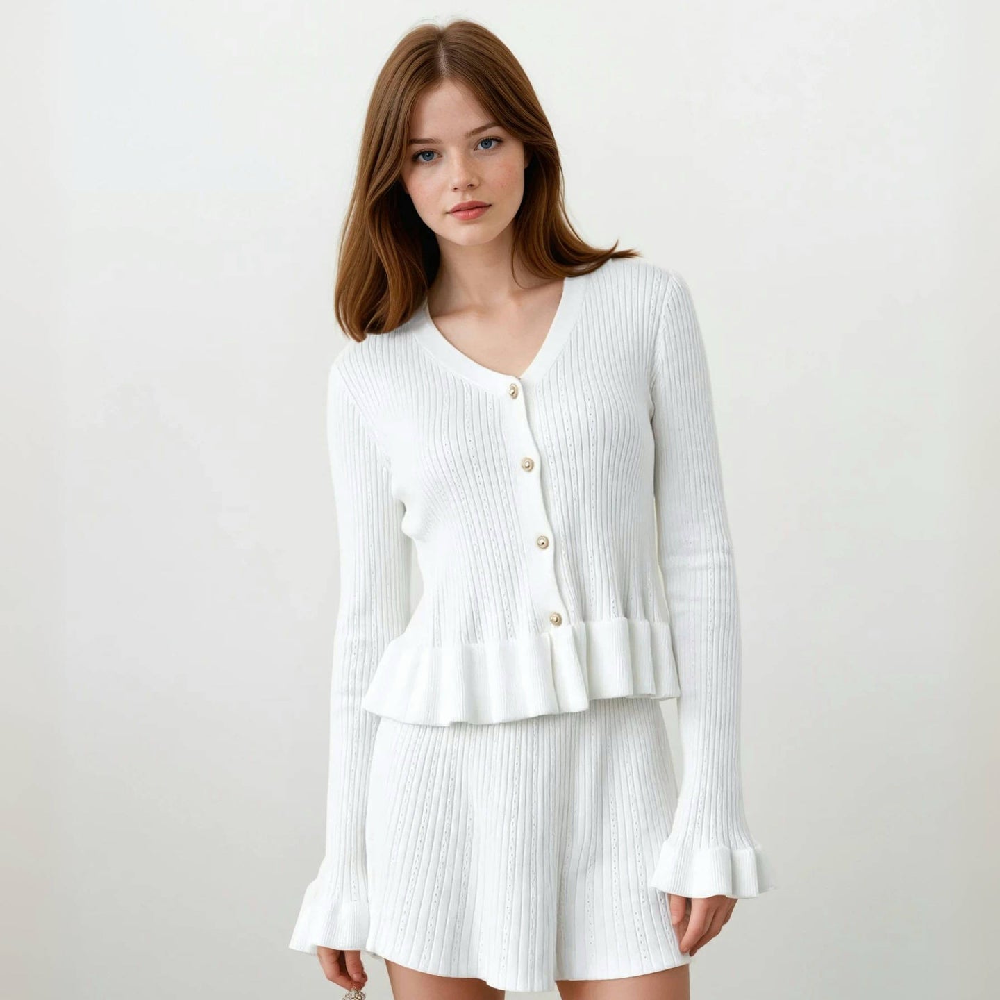 Esme Knit Ruffles Sweater with Skirt
