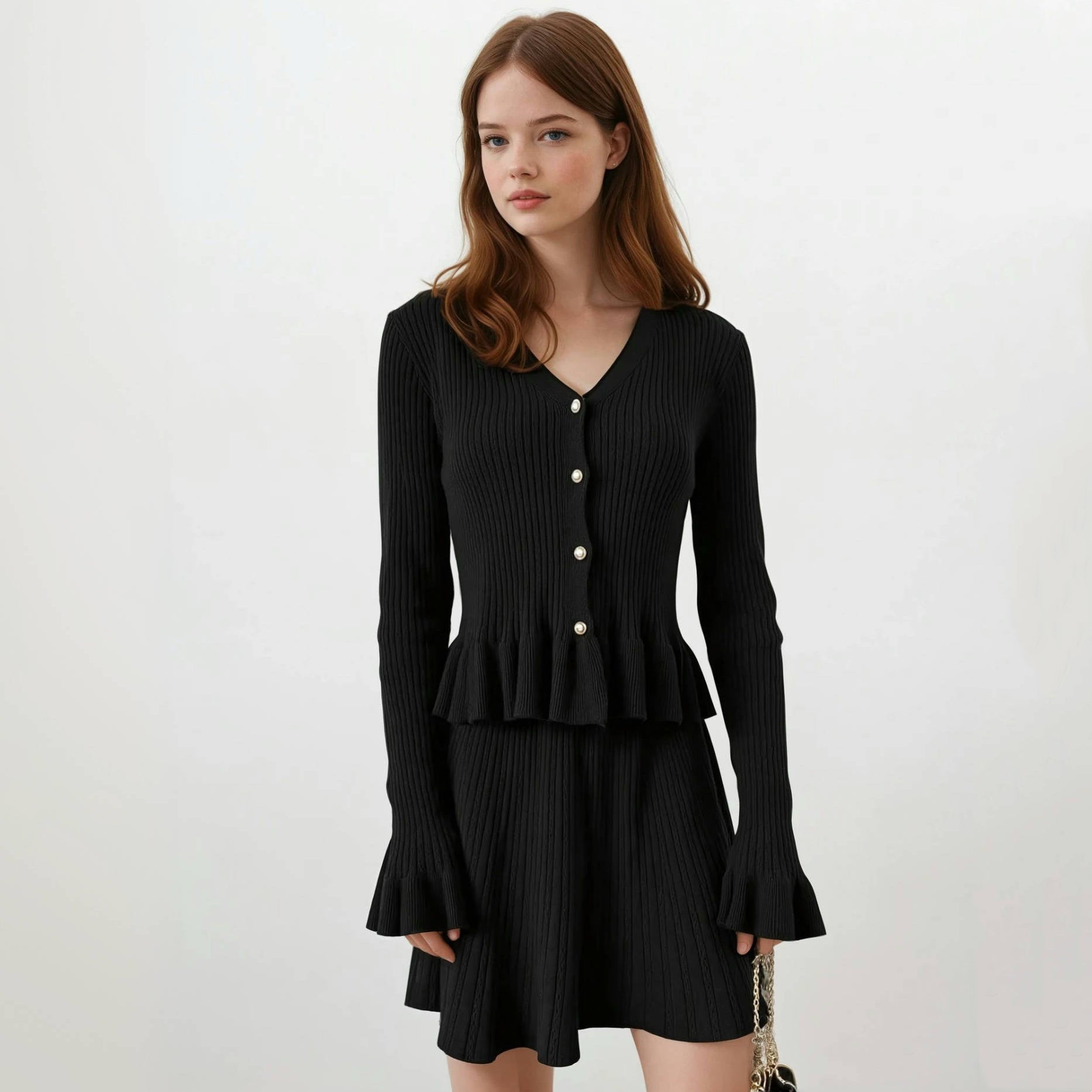 Esme Knit Ruffles Sweater with Skirt