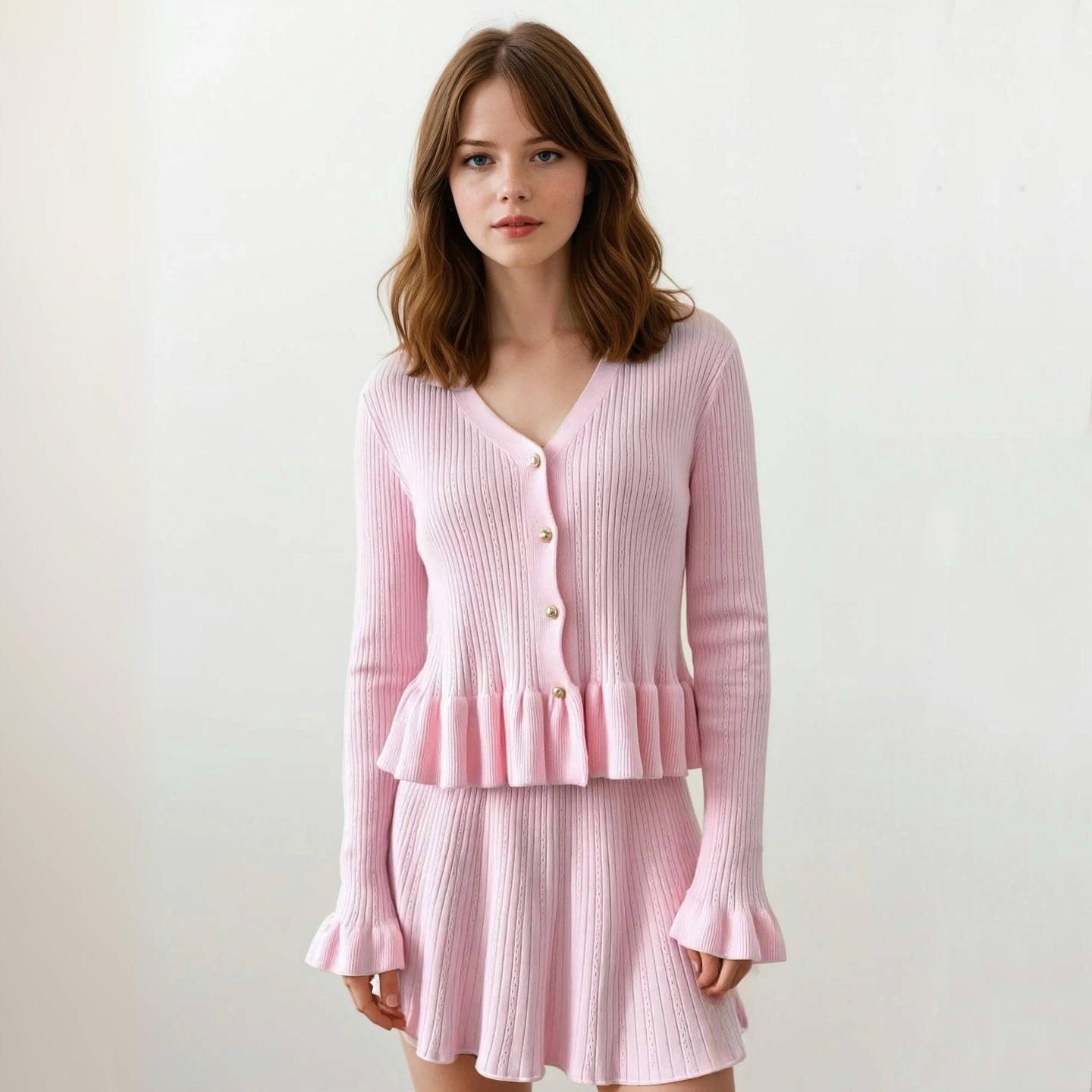 Esme Knit Ruffles Sweater with Skirt