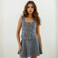 Colette Tweed Square-neck Top with Skirt