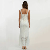 Belle Lace Square-neck Top and Maxi Skirt