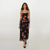 Juliet Roses Spaghetti Strap Top with Skirt