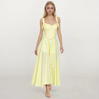 Lily Yellow Corset Top with Tube Dress