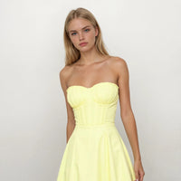 Lily Yellow Corset Top with Tube Dress