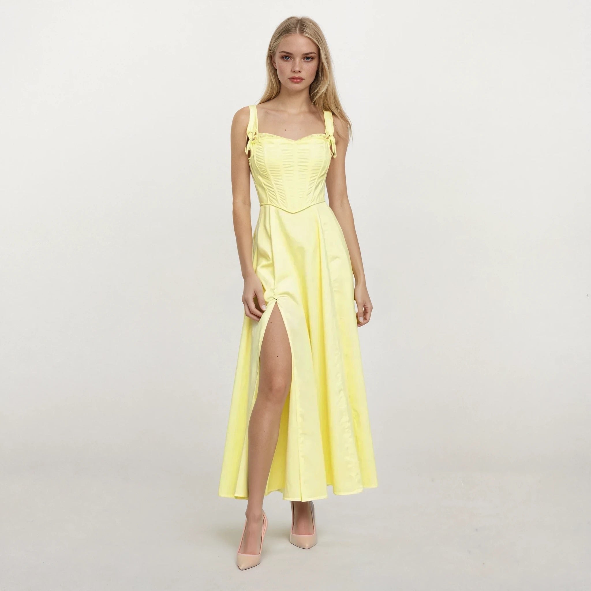 Lily Yellow Corset Top with Tube Dress