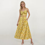 Nicole Yellow Floral Top and Skirt