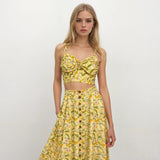 Nicole Yellow Floral Top and Skirt
