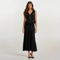 Solene Knit Cardigan and Vest with Skirt