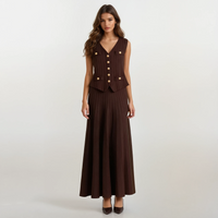 Solene Knit Cardigan and Vest with Skirt