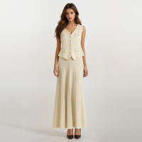 Solene Knit Cardigan and Vest with Skirt