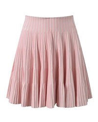 Serena Gold-Button Cardigan with Top and Pleated Skirt