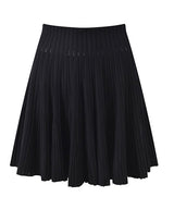 Serena Gold-Button Cardigan with Top and Pleated Skirt