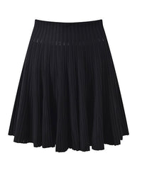Serena Gold-Button Cardigan with Top and Pleated Skirt