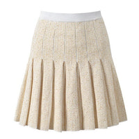 Beige pleated skirt on a white background