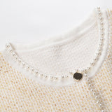 Genevieve Pearl Tweed Sleeveless Vest and Pleated Skirt