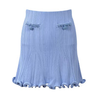 Lisette Ruffle-Trim Knit Cardigan and Skirt