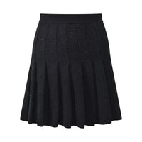 Genevieve Pearl Tweed Sleeveless Vest and Pleated Skirt