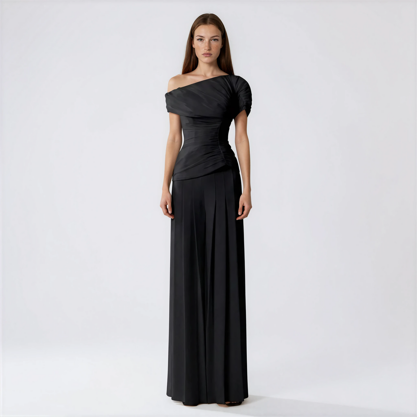 Helena Off-Shoulder Ruched Top and Wide-Leg Pants