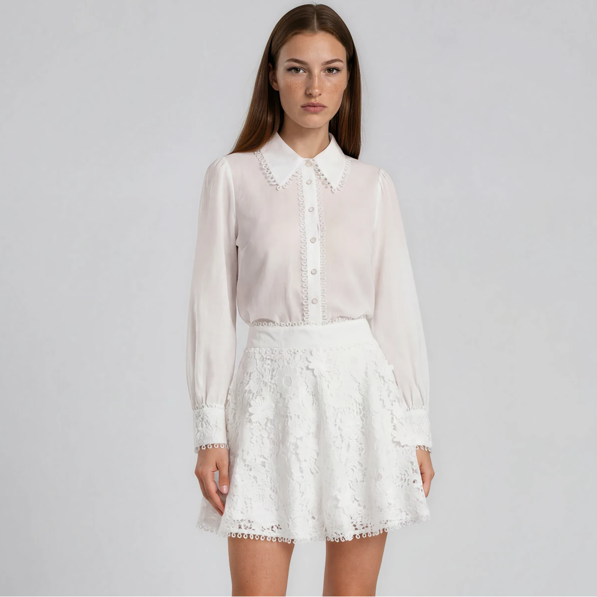 Clara Floral Blouse and High Waisted Skirt