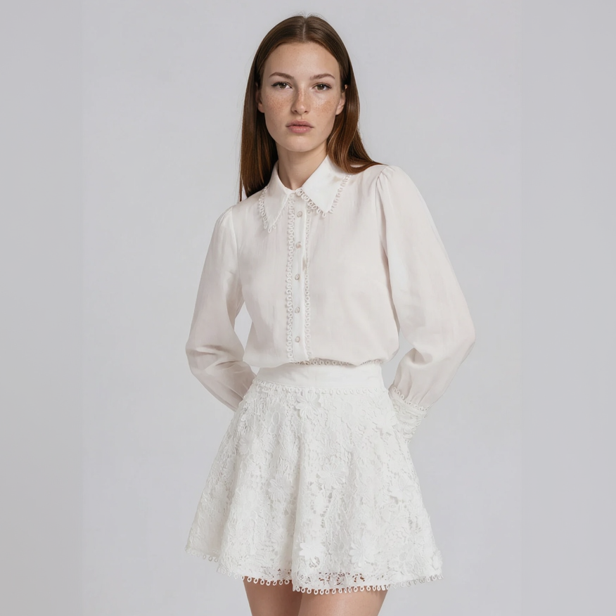 Clara Floral Blouse and High Waisted Skirt
