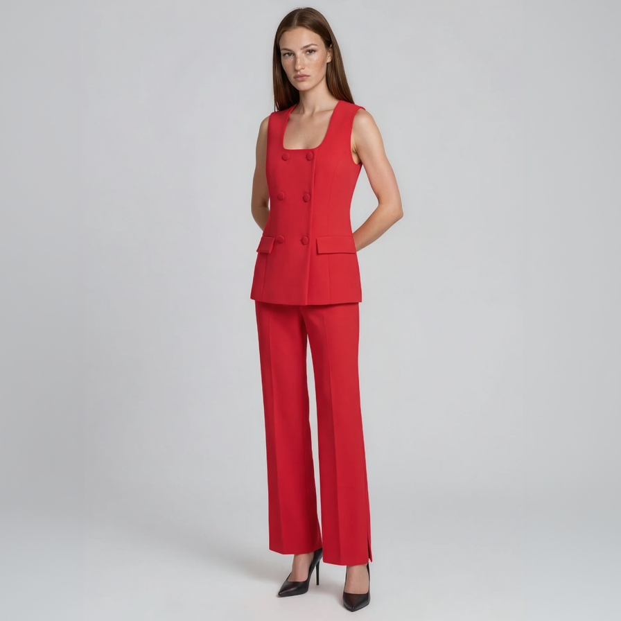 Linda Square-Neck Vest with Pants