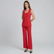 Linda Square-Neck Vest with Pants