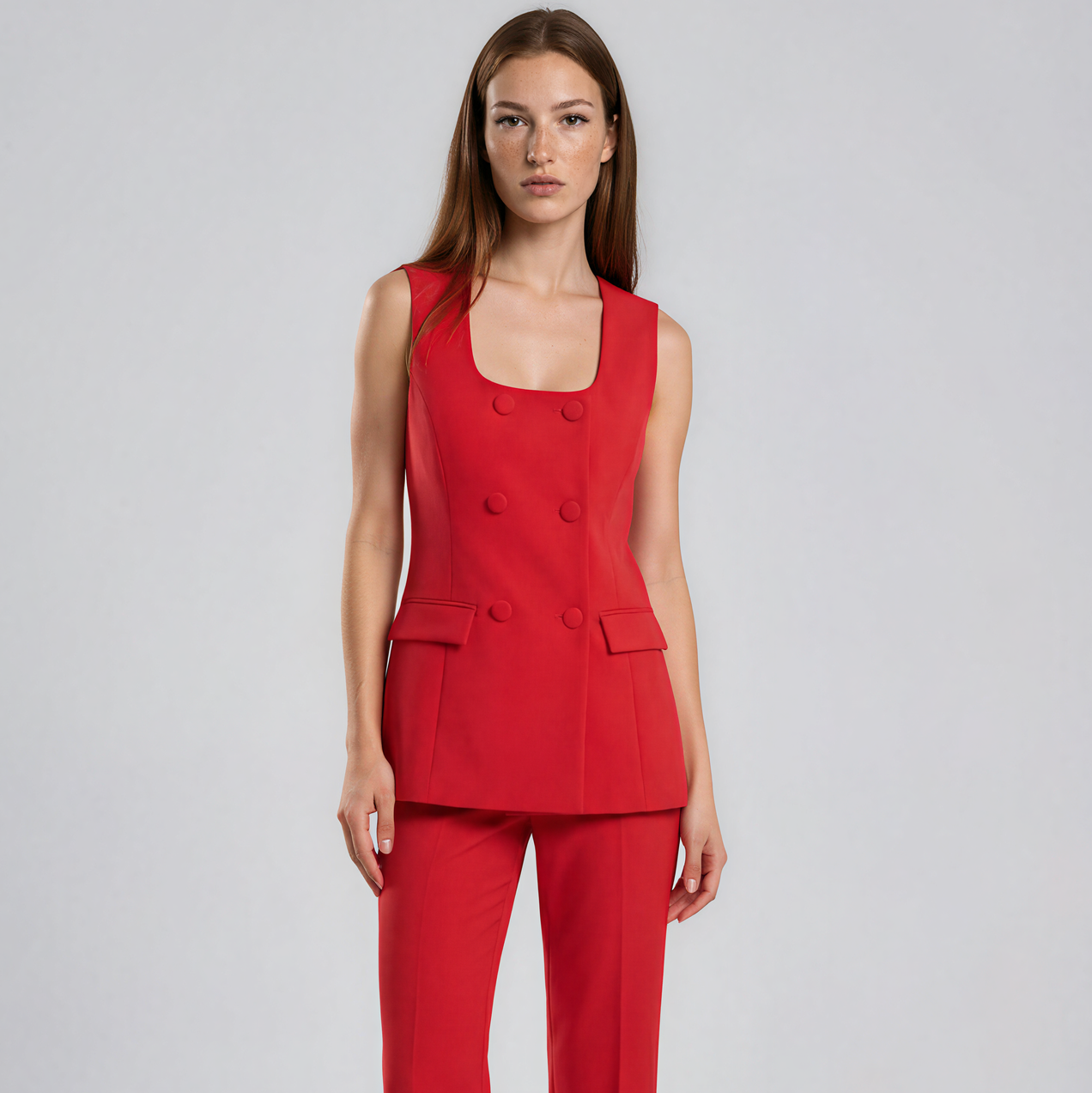 Linda Square-Neck Vest with Pants