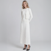 Olivia Pearl Cardigan and Pleated Maxi Dress