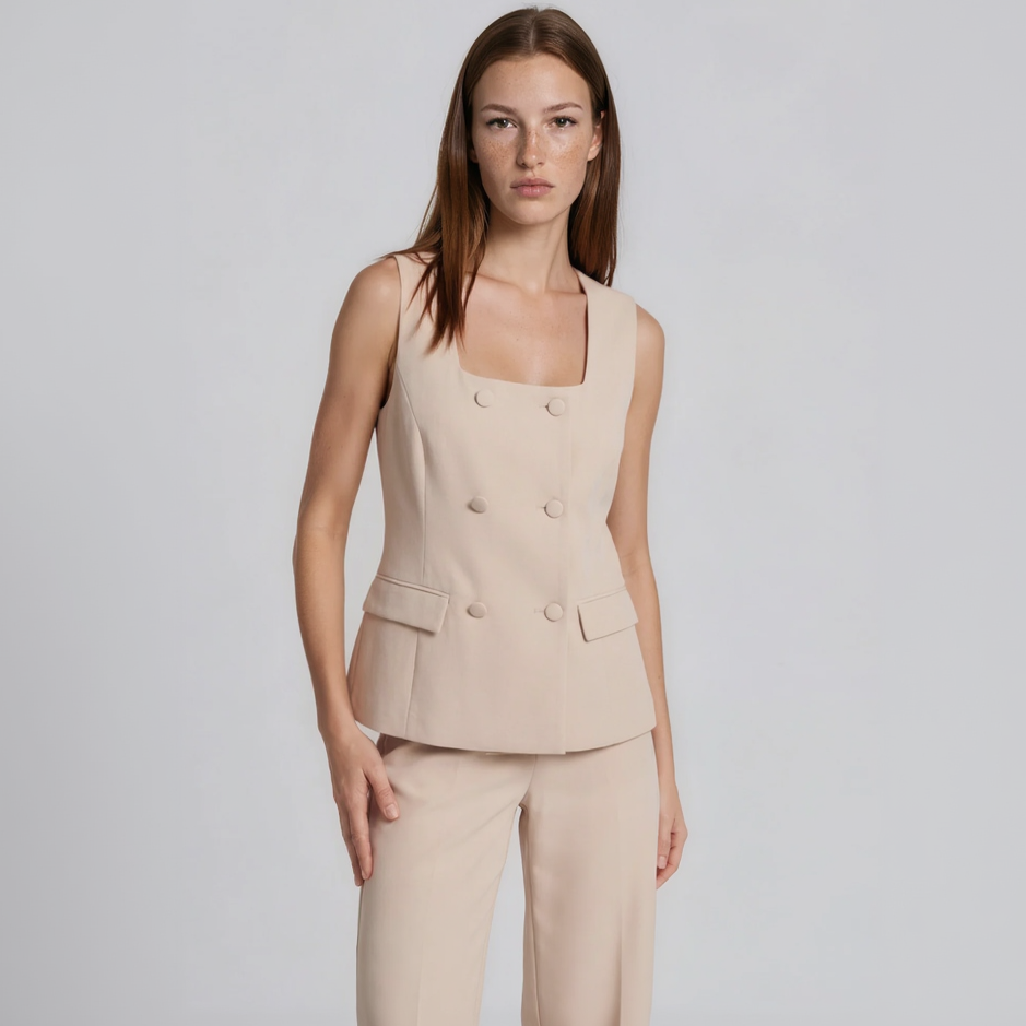 Linda Square-Neck Vest with Pants
