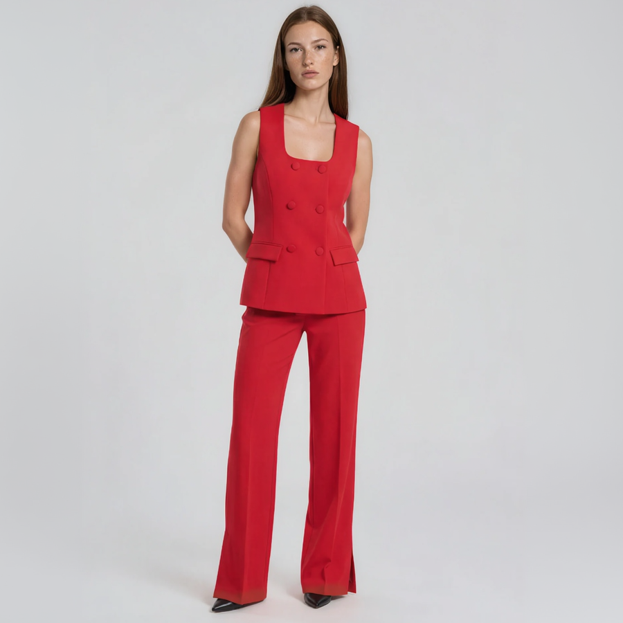 Linda Square-Neck Vest with Pants