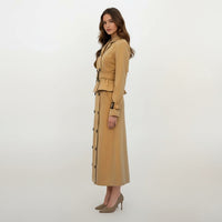 Harlow Cropped Trench Coat with Maxi Skirt