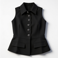 Paige Collared Vest and Pleated Midi Skirt
