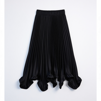 Paige Collared Vest and Pleated Midi Skirt
