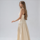 Hailey Halter Vest and Pleated Maxi Skirt