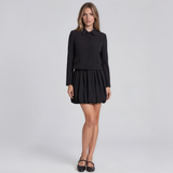Catherine Collared Jacket and Bubble Mini Skirt