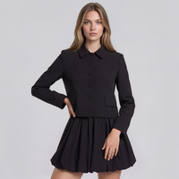Catherine Collared Jacket and Bubble Mini Skirt