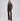 Brown knit set with a button-front crew-neck cardigan and wide-leg pants, women's soft knit two-piece.