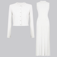 Olivia Pearl Cardigan and Pleated Maxi Dress