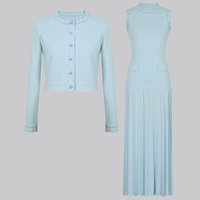 Olivia Pearl Cardigan and Pleated Maxi Dress