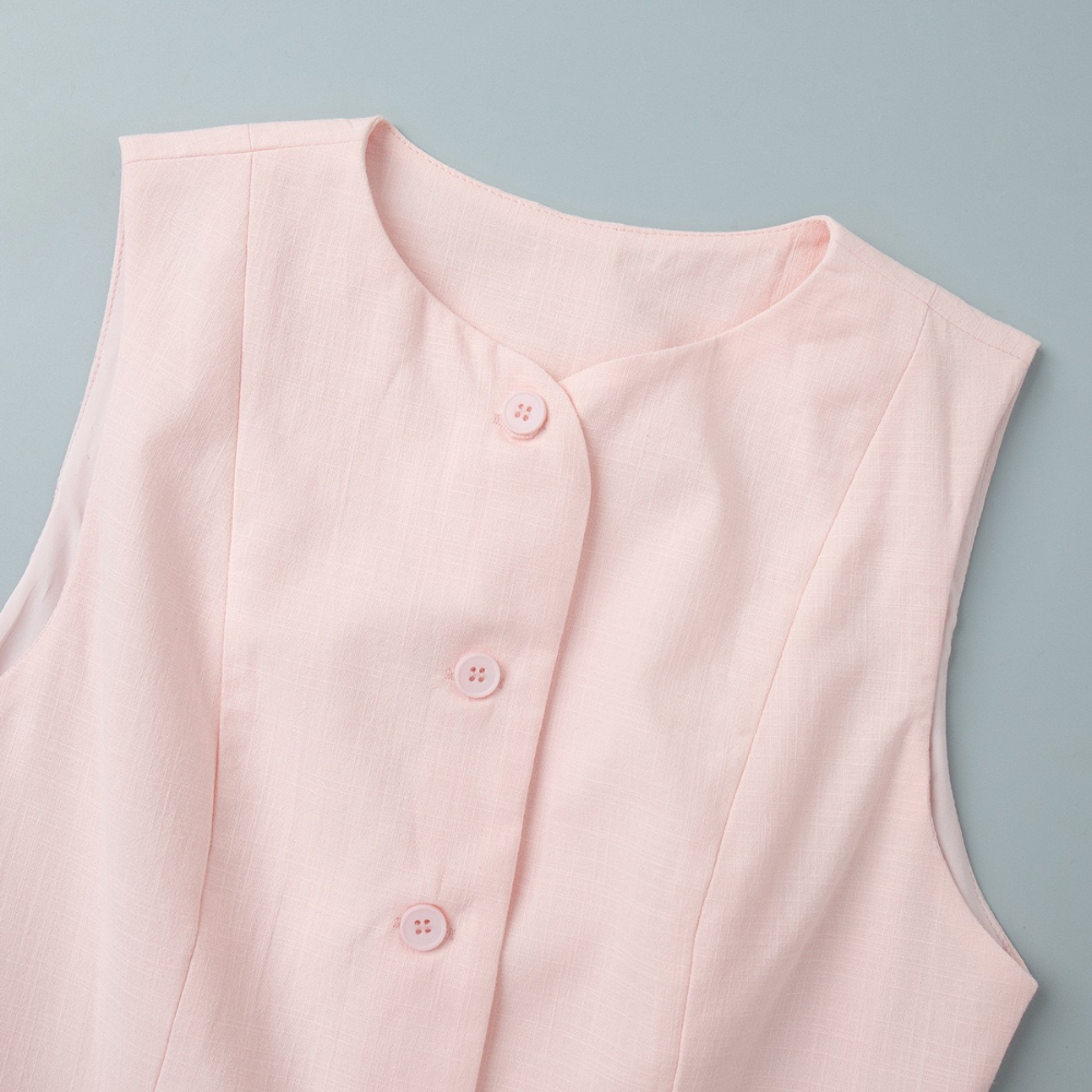 Lauren Linen Vest and Bubble Skirt