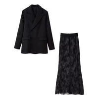 Elle Blazer and Lace Skirt