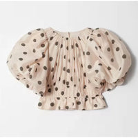 Sophie Polka Dots Puffy Top with Layered Maxi Skirt