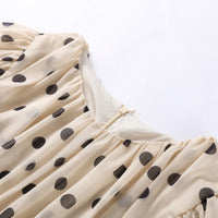 Sophie Polka Dots Puffy Top with Layered Maxi Skirt