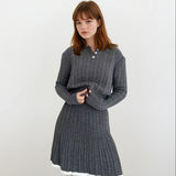 Emily Knit Polo Collar Sweater and Skirt