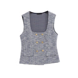 Colette Tweed Square-neck Top with Skirt