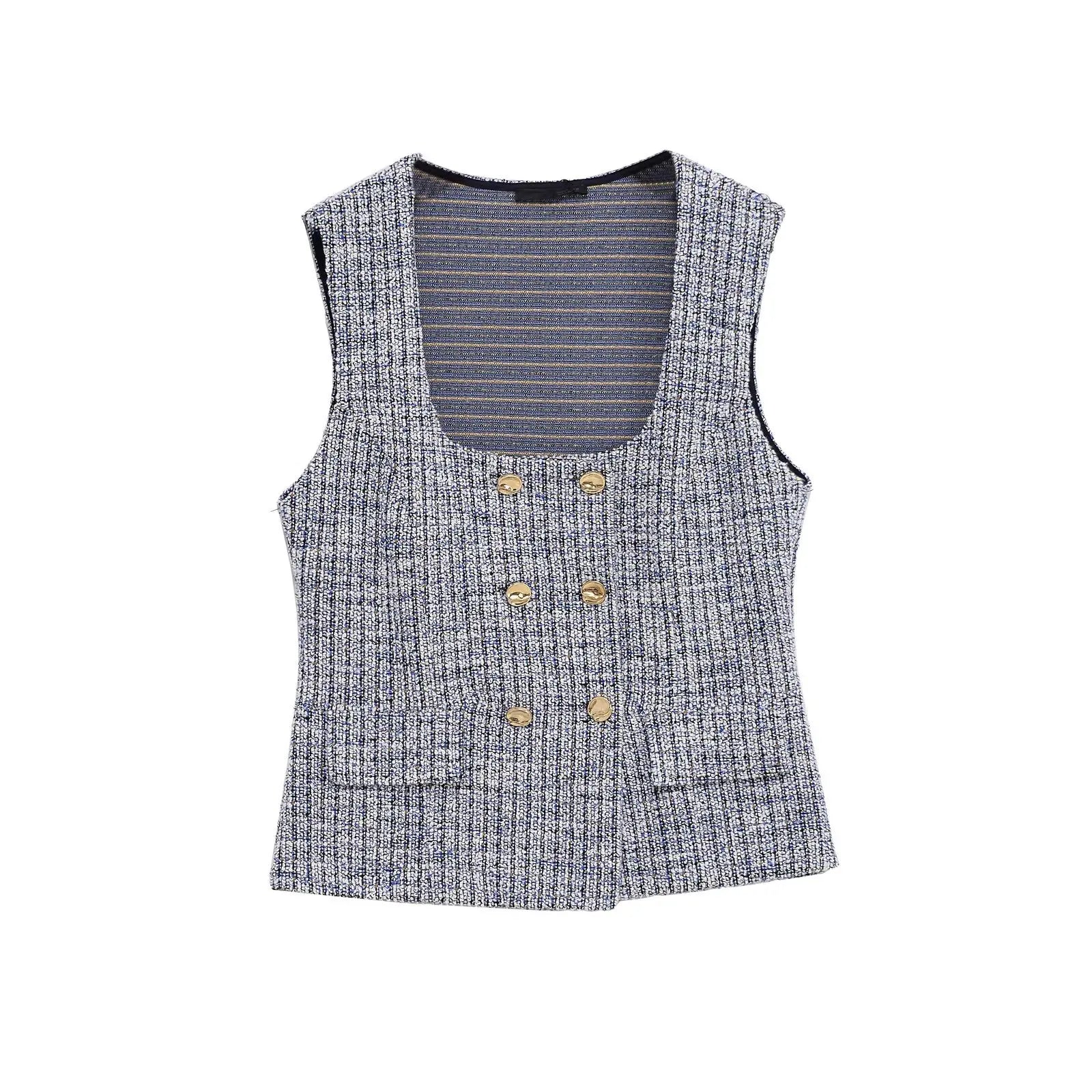 Colette Tweed Square-neck Top with Skirt